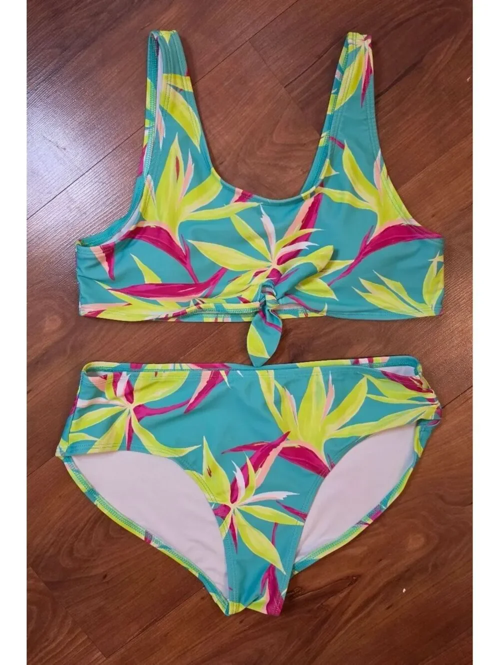 Old Navy Girl’s Swimsuit, 3 bikini Sets, Floral,LimeGrn, Flamingo, SzXXL/18,#171